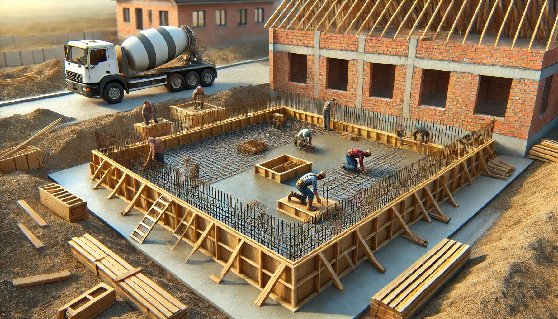 Construction Of a Foundation For a Brick House