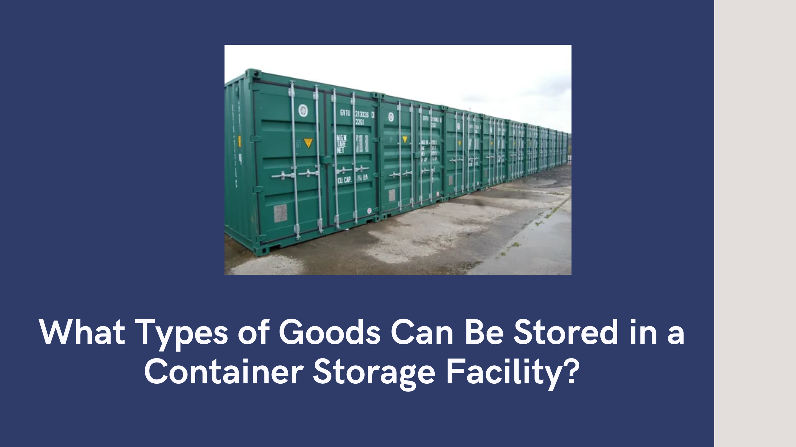 container storage facilty